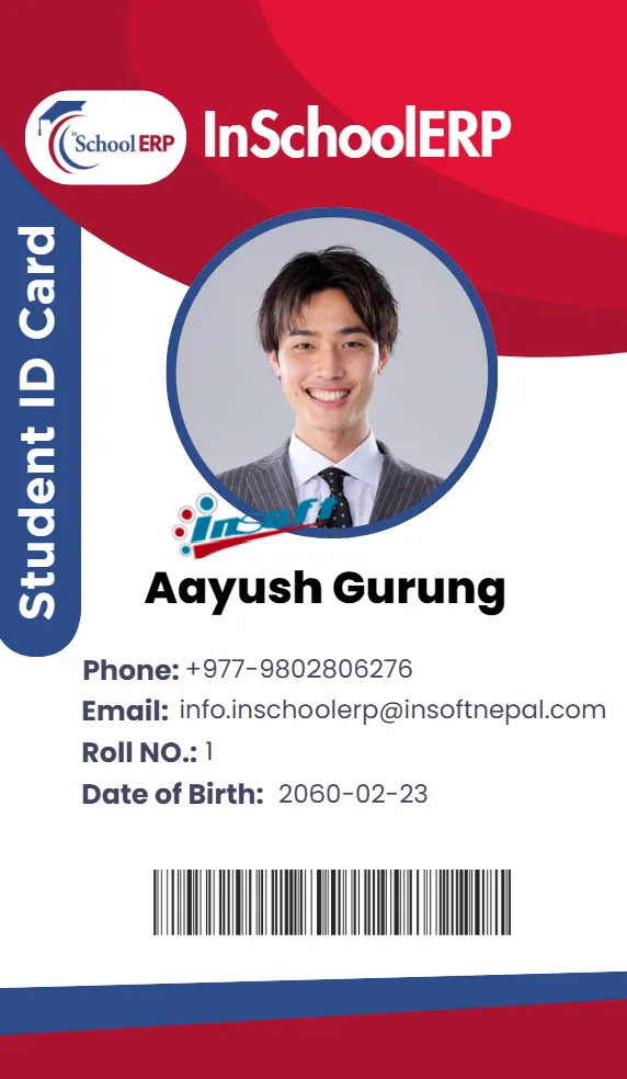 ID card printing system with QR codes and custom templates